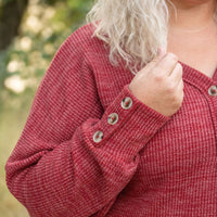 IN STOCK Brittney Button Sweater - Berry | Women's Long Sleeve