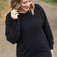 IN STOCK Corrine Ribbed Pullover Top - Black