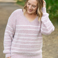 IN STOCK Cozy Striped Sweater - Mauve