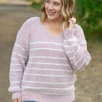 IN STOCK Cozy Striped Sweater - Mauve