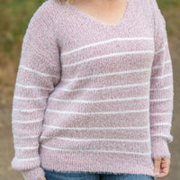 IN STOCK Cozy Striped Sweater - Mauve