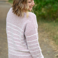 IN STOCK Cozy Striped Sweater - Mauve