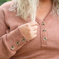 IN STOCK Brittney Button Sweater - Terra Cotta | Women's Long Sleeve FINAL SALE