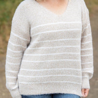 IN STOCK Cozy Striped Sweater - Natural