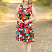 IN STOCK Kelsey Tank Dress - Bold Magenta Floral FINAL SALE