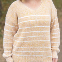 IN STOCK Cozy Striped Sweater - Mustard FINAL SALE