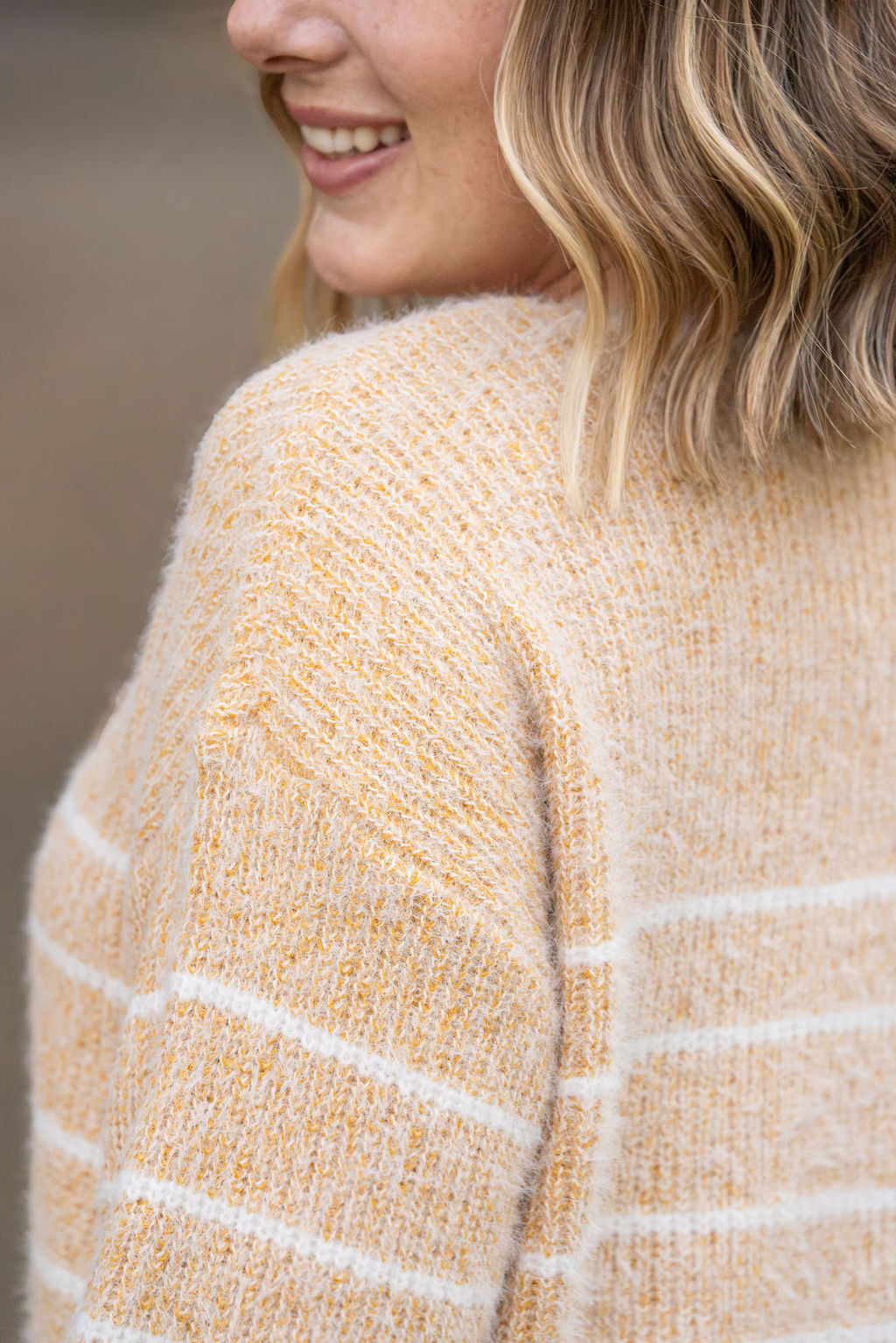 IN STOCK Cozy Striped Sweater - Mustard FINAL SALE