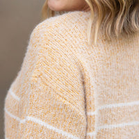 IN STOCK Cozy Striped Sweater - Mustard FINAL SALE