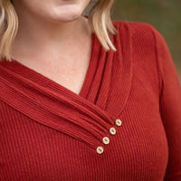 IN STOCK Brooklyn Button Top - Brick