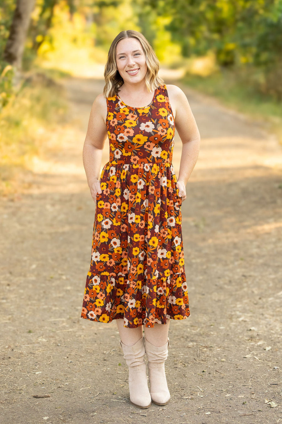 IN STOCK Bailey Dress - Brown Fall Floral FINAL SALE