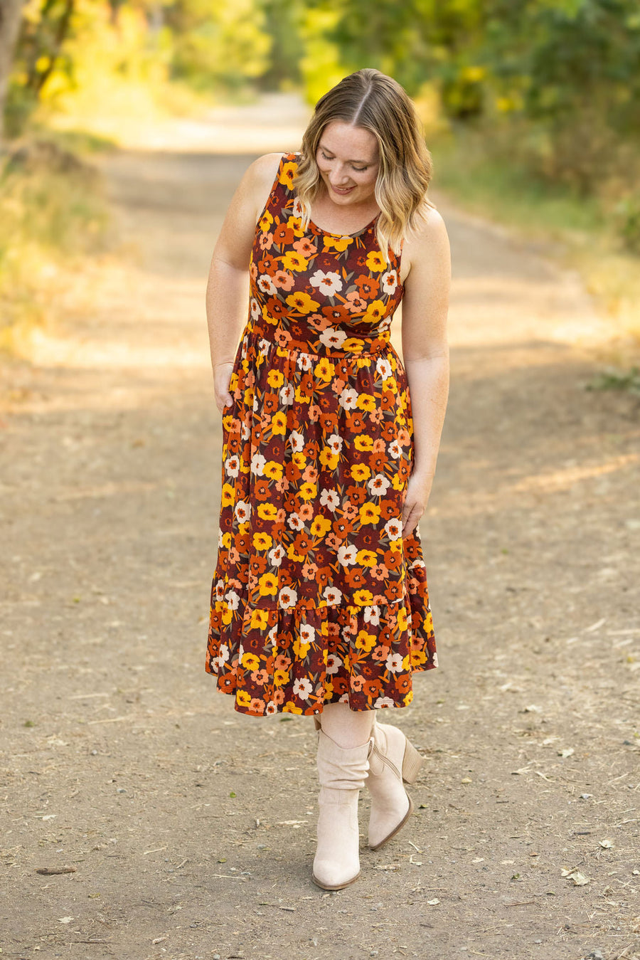 IN STOCK Bailey Dress - Brown Fall Floral FINAL SALE