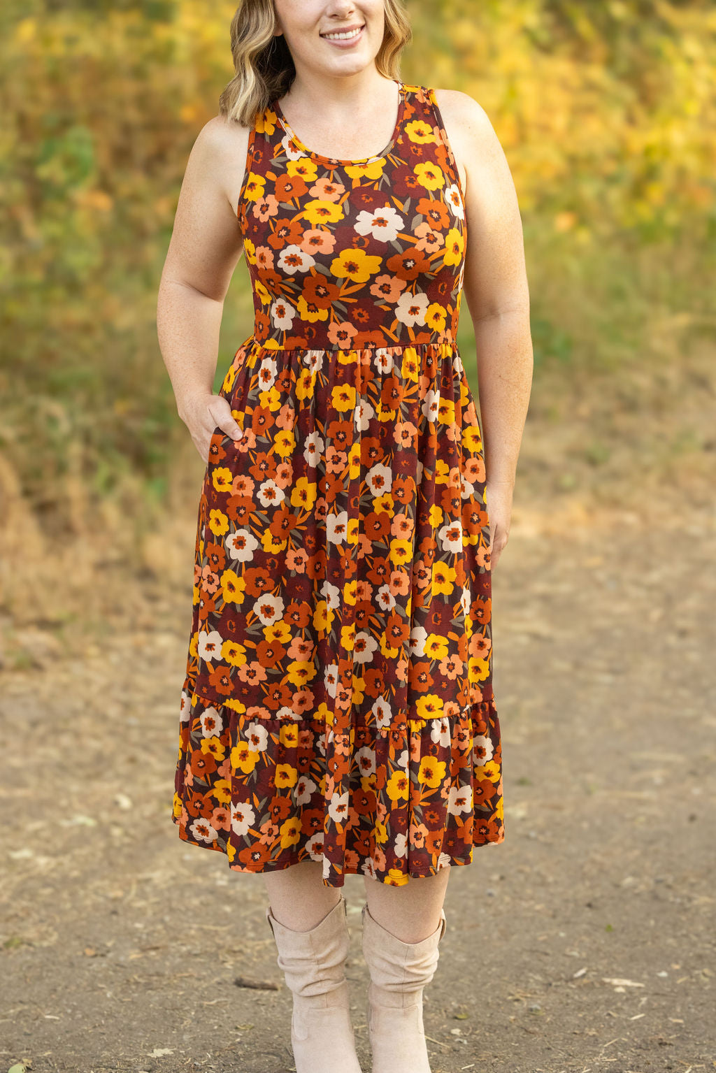 IN STOCK Bailey Dress - Brown Fall Floral FINAL SALE