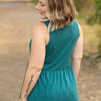 IN STOCK Renee Ruffle Tank - Teal FINAL SALE