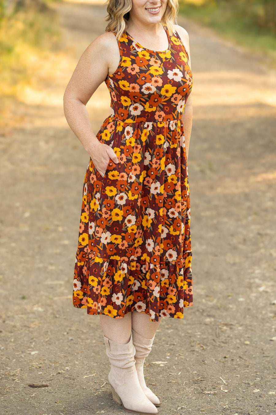 IN STOCK Bailey Dress - Brown Fall Floral FINAL SALE