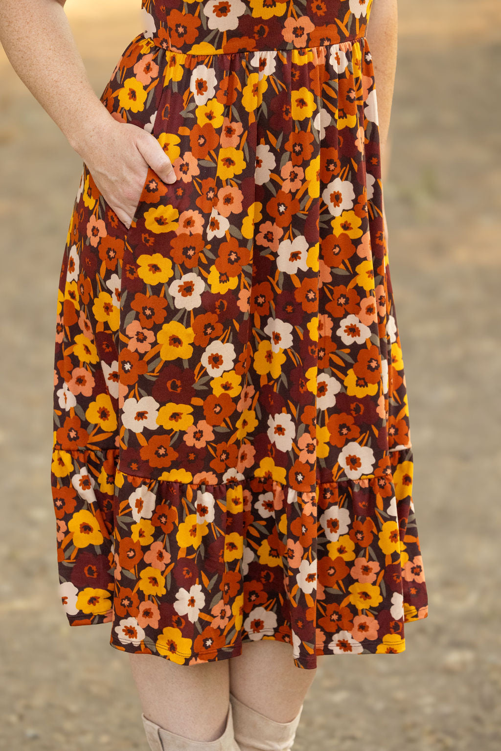 IN STOCK Bailey Dress - Brown Fall Floral FINAL SALE