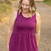 IN STOCK Renee Ruffle Tank - Dark Purple FINAL SALE