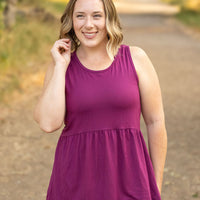 IN STOCK Renee Ruffle Tank - Dark Purple FINAL SALE