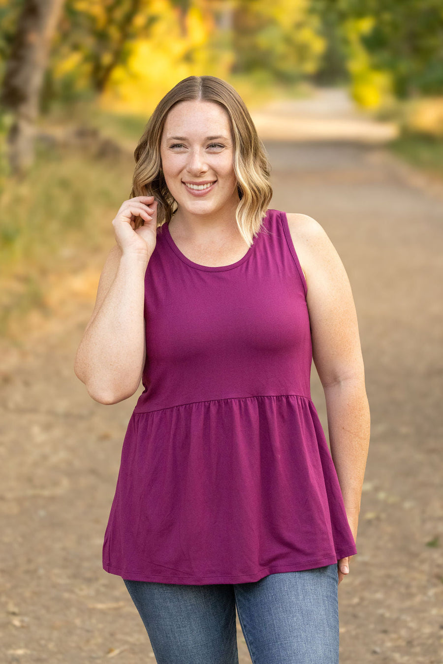 IN STOCK Renee Ruffle Tank - Dark Purple FINAL SALE