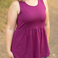 IN STOCK Renee Ruffle Tank - Dark Purple FINAL SALE