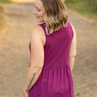 IN STOCK Renee Ruffle Tank - Dark Purple FINAL SALE