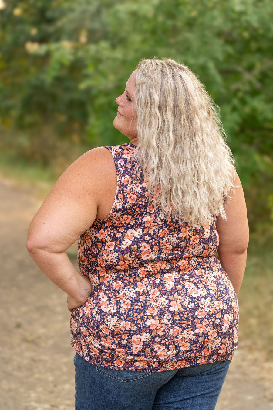 IN STOCK Luxe Crew Tank - Navy Floral Mix | Women's Tank Top FINAL SALE