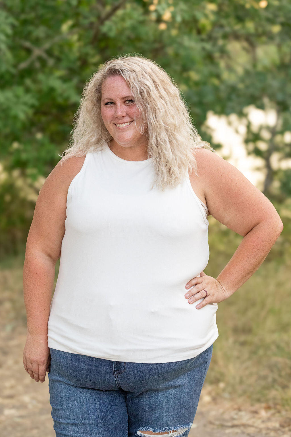 IN STOCK Tara Ribbed Tank - White | Women&