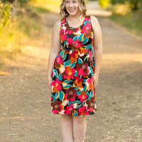 IN STOCK Kelsey Tank Dress - Bold Magenta Floral FINAL SALE