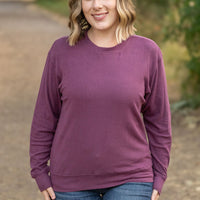 IN STOCK Corrine Ribbed Pullover Top - Plum