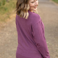 IN STOCK Corrine Ribbed Pullover Top - Plum