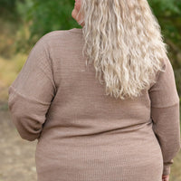 IN STOCK Brittney Button Sweater - Mocha FINAL SALE