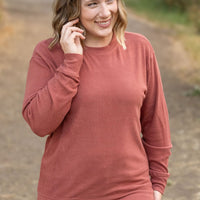 IN STOCK Corrine Ribbed Pullover Top - Terra Cotta