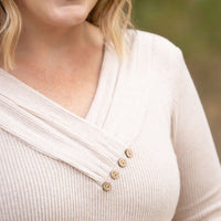 IN STOCK Brooklyn Button Top - Oatmeal