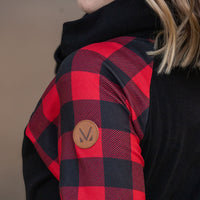 IN STOCK Zoey ZipCowl - Black and Buffalo Plaid