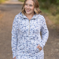 IN STOCK HalfZip Hoodie - Blue Floral