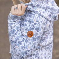 IN STOCK HalfZip Hoodie - Blue Floral