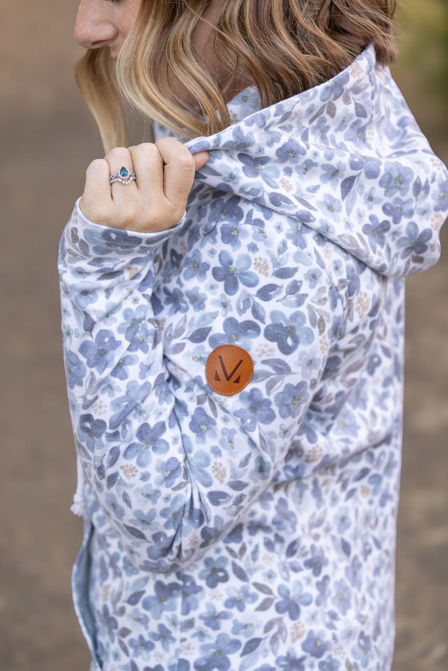 IN STOCK HalfZip Hoodie - Blue Floral