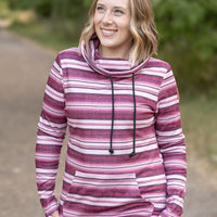 IN STOCK Soft Funnel Neck - Berry Serape