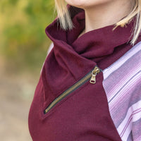 IN STOCK Classic Zoey ZipCowl Sweatshirt - Berry Serape