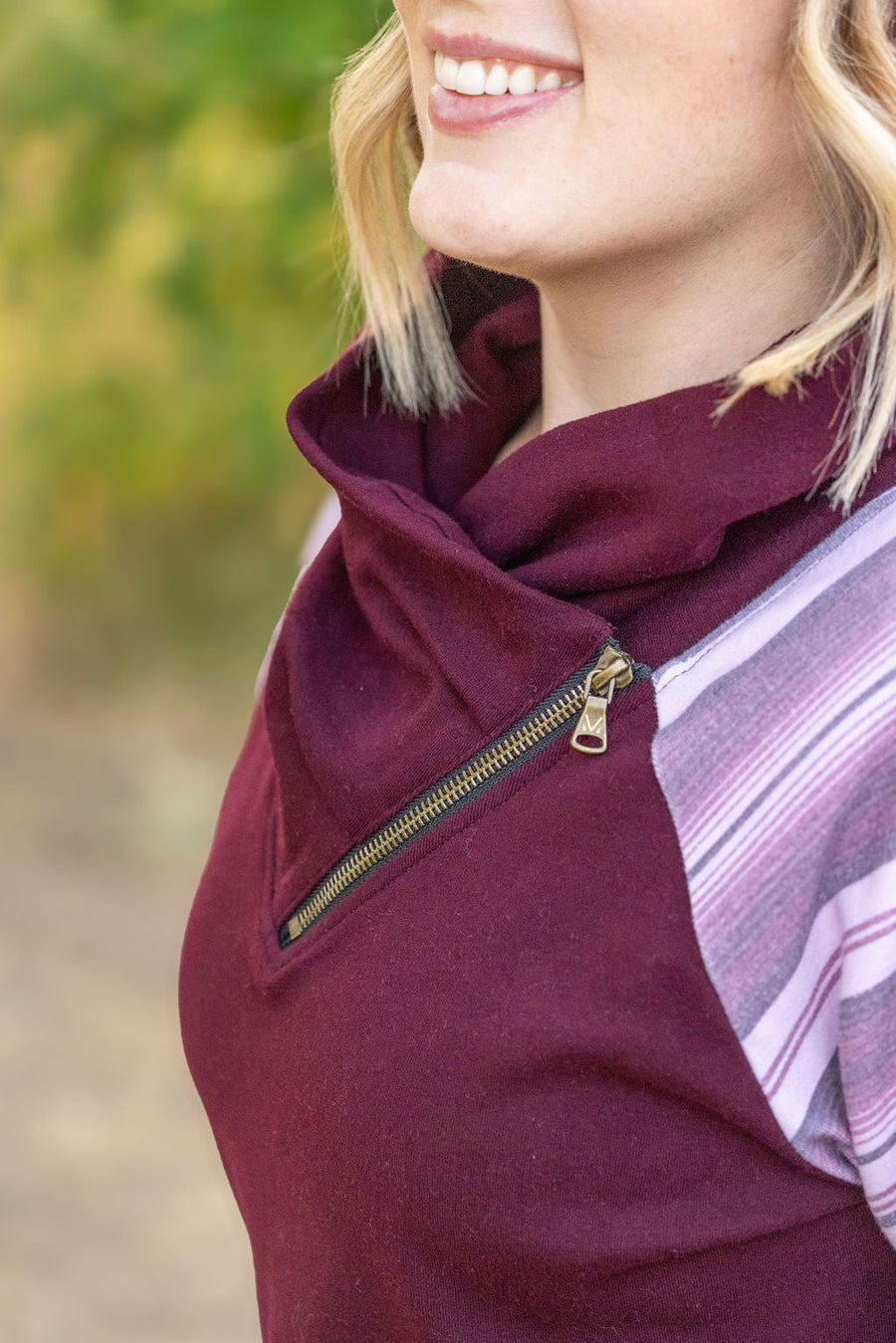 IN STOCK Classic Zoey ZipCowl Sweatshirt - Berry Serape