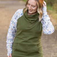 IN STOCK Zoey ZipCowl - Olive and Boho Floral