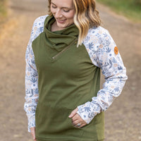 IN STOCK Zoey ZipCowl - Olive and Boho Floral