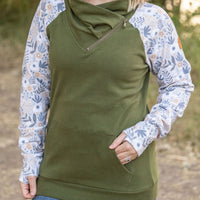 IN STOCK Zoey ZipCowl - Olive and Boho Floral