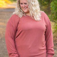 IN STOCK Corrine Ribbed Pullover Top - Terra Cotta