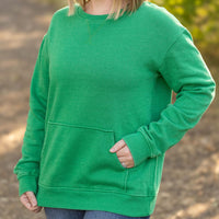 IN STOCK Vintage Wash Pocket Pullover - Green