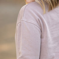 IN STOCK Vintage Wash Pocket Pullover - Blush Pebble