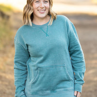 IN STOCK Vintage Wash Pocket Pullover - Teal