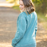 IN STOCK Vintage Wash Pocket Pullover - Teal