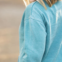 IN STOCK Vintage Wash Pocket Pullover - Teal