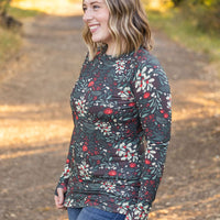 IN STOCK Blair Long Sleeve Top - Evergreen Christmas