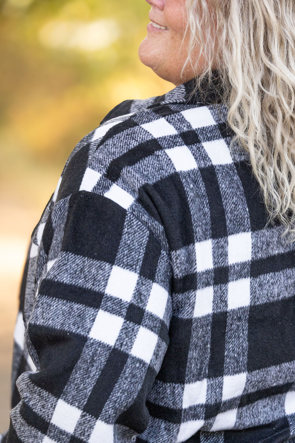 IN STOCK Norah Plaid Shacket - Classic Black and White | Women&